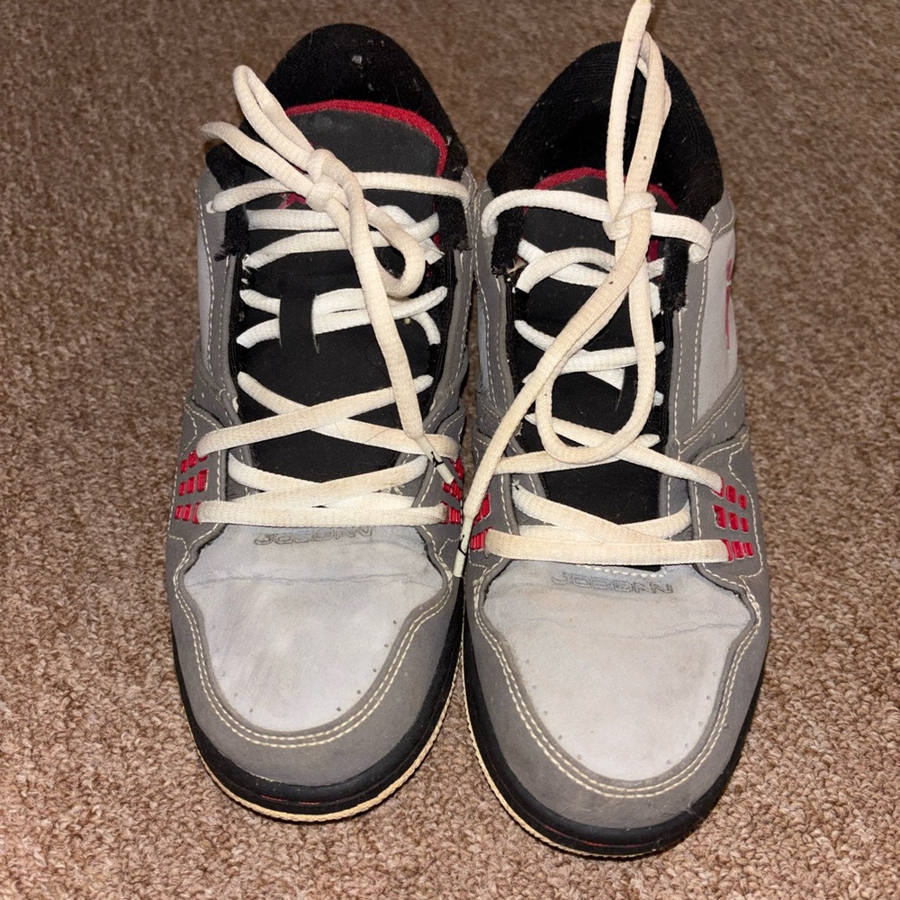 Jordan’s Gray and Red Sneakers - size 6Y